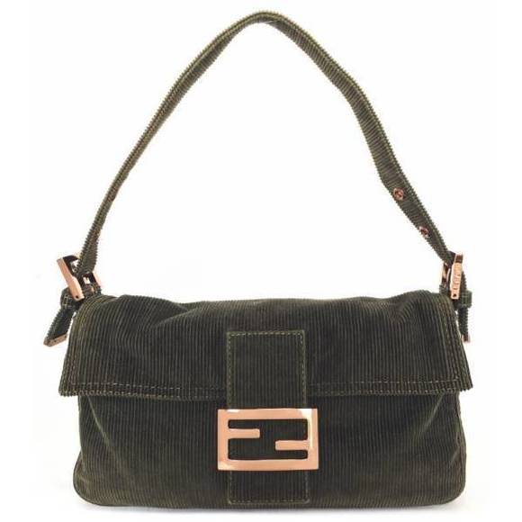 Fendi Handbags - Fendi Green Bucket Handbag Moss Bag Mini Mamma Corduroy